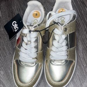 GBG Los Angeles Metallic Gold and Silver Sneakers